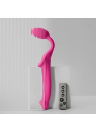 Ярко-розовый безремневой страпон Strap-on-me Vibrating Bendable Strap-On size XL - Strap-on-me - купить с доставкой в Севастополе