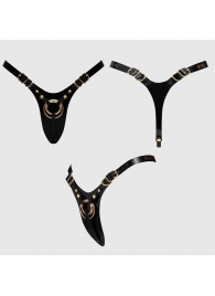 Черный пояс для фиксации насадок Strap-On-Me Leatherette Harness Fabulous - Strap-on-me - купить с доставкой в Севастополе