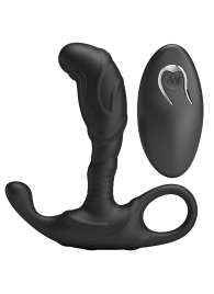 Черный изогнутый массажёр простаты с вибрацией и пультом ДУ - Baile - в Севастополе купить с доставкой
