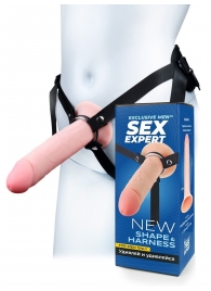 Мужской полый страпон на регулируемых ремешках - 22 см. - Sex Expert - купить с доставкой в Севастополе