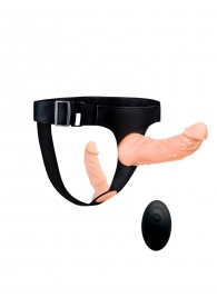 Женский страпон с 2 насадками, вибрацией и пультом ДУ - Erowoman-Eroman - купить с доставкой в Севастополе