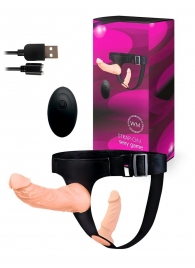 Женский страпон с 2 насадками, вибрацией и пультом ДУ - Erowoman-Eroman - купить с доставкой в Севастополе