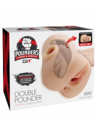 Телесный мастурбатор с вибрацией Double Pounder Vibrating Squeeze Stroker - Pipedream - в Севастополе купить с доставкой