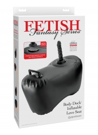 Черное надувное кресло с платформой для фиксации дилдо Body Dock Inflatable Love Seat - Pipedream - купить с доставкой в Севастополе