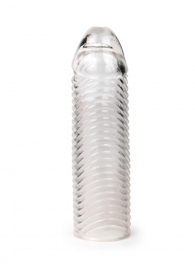 Прозрачная закрытая насадка на пенис с ребрышками - 16 см. - Sex Expert - в Севастополе купить с доставкой