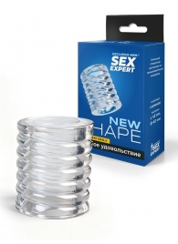 Прозрачная сквозная насадка на пенис с ребрышками - Sex Expert - в Севастополе купить с доставкой