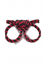 Черно-красные наручники-оковы ’’Узел-омега’’ из хлопковой веревки - Pecado - купить с доставкой в Севастополе