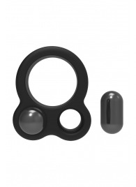 Черное эрекционное кольцо с утяжелителями Cockring Dual Weight - Dream Toys - в Севастополе купить с доставкой