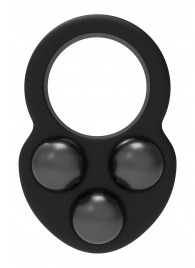 Черное эрекционное кольцо с утяжелителями - Dream Toys - в Севастополе купить с доставкой