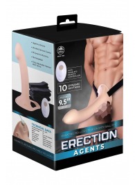 Телесный полый страпон с вибрацией Erection Agents - 24,1 см. - NMC - купить с доставкой в Севастополе
