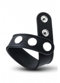 Черное эрекционное кольцо на кнопках - Blush Novelties - в Севастополе купить с доставкой