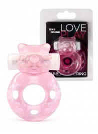 Розовое эрекционное виброкольцо в форме мишки - 1137 - в Севастополе купить с доставкой