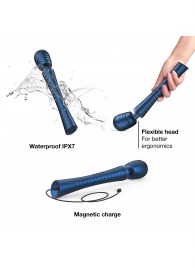 Синий вибромассажёр с насадками Man.wand Edgy - Manwan - в Севастополе купить с доставкой