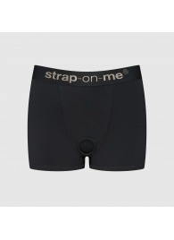 Черные трусики-боксеры для фиксации насадок Strap-on-me Harness Lingerie Allure - size XL - Strap-on-me - купить с доставкой в Севастополе