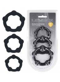 Набор из 3 эрекционных колец Beaded Silicone Cockring Set - Shots Media BV - в Севастополе купить с доставкой