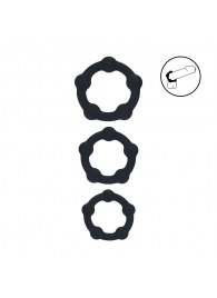 Набор из 3 эрекционных колец Beaded Silicone Cockring Set - Shots Media BV - в Севастополе купить с доставкой