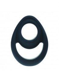Черное эрекционное кольцо Double Ergo Silicone Cockring - Shots Media BV - в Севастополе купить с доставкой