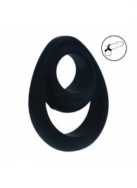 Черное эрекционное кольцо Double Ergo Silicone Cockring - Shots Media BV - в Севастополе купить с доставкой
