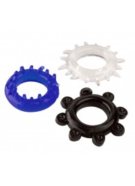 Набор из 3 эрекционных колец разного цвета и рельефа - Boys of Toys - в Севастополе купить с доставкой