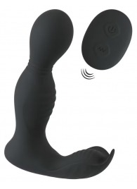 Черная анальная пробка с вибрацией, вращением и пультом ДУ RC Butt Plug with 2 Functions - Orion - в Севастополе купить с доставкой