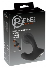 Черная анальная вибропробка с функцией расширения RC Butt Plug with 3 functions - Orion - в Севастополе купить с доставкой