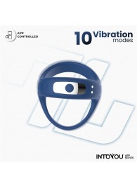 Синее интерактивное эрекционное виброкольцо Rank - Intoyou - в Севастополе купить с доставкой
