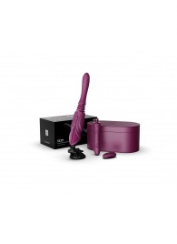 Фиолетовая секс-машина с функцией нагрева, насадками и присоской Sesh - Zalo - купить с доставкой в Севастополе