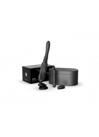 Черная секс-машина с функцией нагрева, насадками и присоской Sesh - Zalo - купить с доставкой в Севастополе