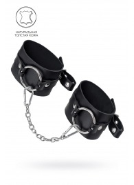 Черные оковы из толстой кожи с люверсами - Pecado - купить с доставкой в Севастополе