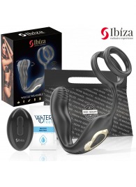 Черная анальная пробка с вращением и эрекционными кольцами - Ibiza - в Севастополе купить с доставкой