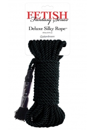 Черная веревка для фиксации Deluxe Silky Rope - 9,75 м. - Pipedream - купить с доставкой в Севастополе