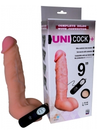 Фаллическая насадка Харнесс UNICOCK 9  с вибрацией - 24 см. - LOVETOY (А-Полимер) - купить с доставкой в Севастополе