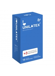 Классические презервативы Unilatex Natural Plain - 12 шт. + 3 шт. в подарок - Unilatex - купить с доставкой в Севастополе