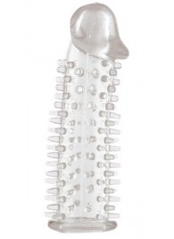 Прозрачная насадка на половой член с закрытой головкой и шипами - 12,5 см. - Toyfa Basic - в Севастополе купить с доставкой