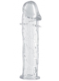 Гладкая прозрачная насадка с усиками под головкой - 12,5 см. - Toyfa Basic - в Севастополе купить с доставкой