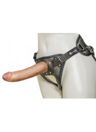 Насадка-фаллоимитатор на кожаных трусиках Harness Ultra Realistic 7  - 18 см. - LOVETOY (А-Полимер) - купить с доставкой в Севастополе