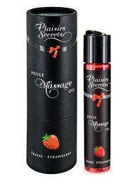 Массажное масло с ароматом клубники Huile de Massage Gourmande Fraise des Bois - 59 мл. - Plaisir Secret - купить с доставкой в Севастополе