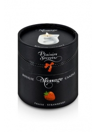 Массажная свеча с ароматом клубники Bougie de Massage Gourmande Fraise - 80 мл. - Plaisir Secret - купить с доставкой в Севастополе