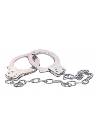 Наручники из металла с длинной цепочкой CHROME HANDCUFFS METAL HANDCUFFS W. KEY - NMC - купить с доставкой в Севастополе