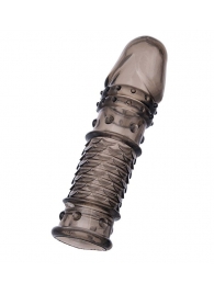 Дымчатая закрытая насадка ToyFa XLover с чешуйками и пупырышками - 13,5 см. - ToyFa - в Севастополе купить с доставкой