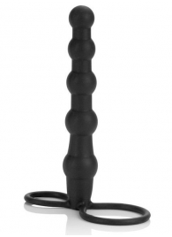 Насадка на пенис для двойного проникновения Silicone Beaded Double Rider - 14 см. - California Exotic Novelties - в Севастополе купить с доставкой