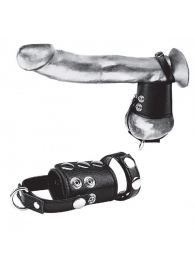 Кольцо на член и мошонку Cock Ring With 2  Ball Stretcher And Optional Weight Ring - BlueLine - в Севастополе купить с доставкой