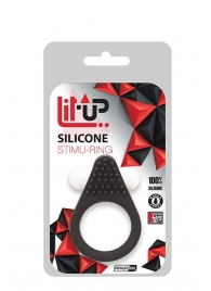 Чёрное эрекционное кольцо LIT-UP SILICONE STIMU RING 1 BLACK - Dream Toys - в Севастополе купить с доставкой