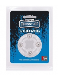 Эрекционное кольцо с 4 бусинами MENZSTUFF STUD RING CLEAR - Dream Toys - в Севастополе купить с доставкой