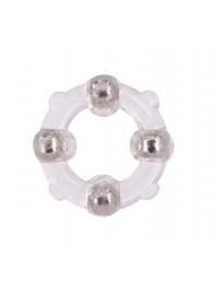 Эрекционное кольцо с 4 бусинами MENZSTUFF STUD RING CLEAR - Dream Toys - в Севастополе купить с доставкой