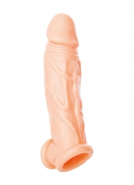 Телесная насадка на пенис с фиксацией мошонки - 18,5 см. - ToyFa - в Севастополе купить с доставкой