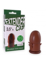 Коричневый латексный удлинитель пениса 2.5 in с шипиками - Sitabella - в Севастополе купить с доставкой