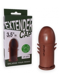 Коричневый латексный удлинитель пениса 3.5 in с шипиками - Sitabella - в Севастополе купить с доставкой