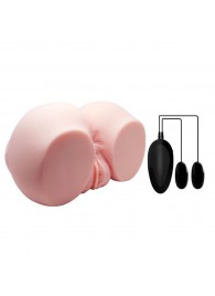 Телесный мастурбатор с двумя любовными тоннелями и вибрацией - Baile - в Севастополе купить с доставкой
