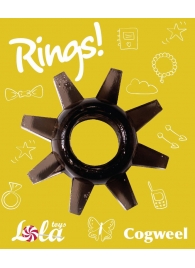 Чёрное эрекционное кольцо Rings Cogweel - Lola Games - в Севастополе купить с доставкой